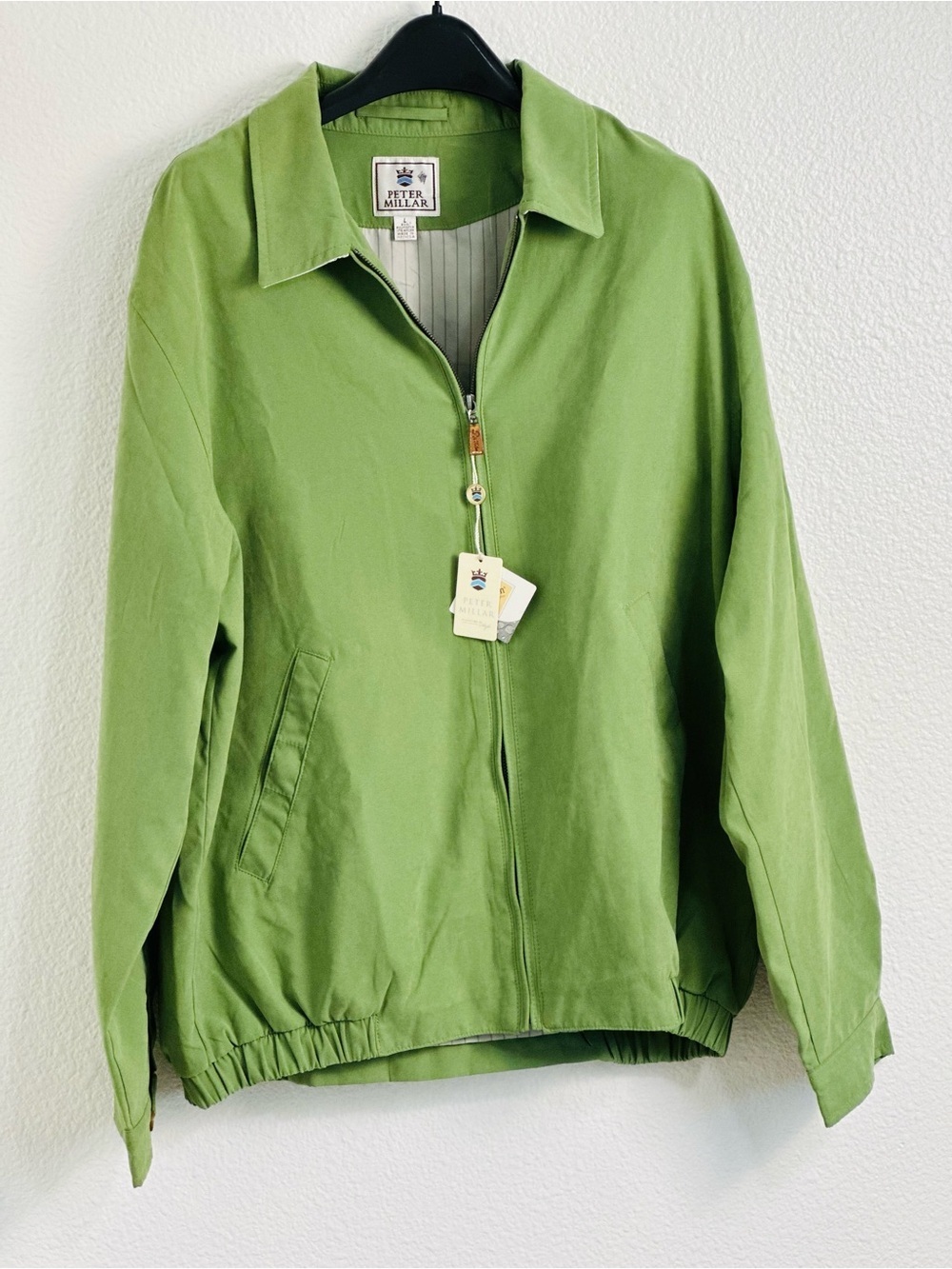 Peter Millar Light Green Men’s Full Zip Golf Jacket Size Large